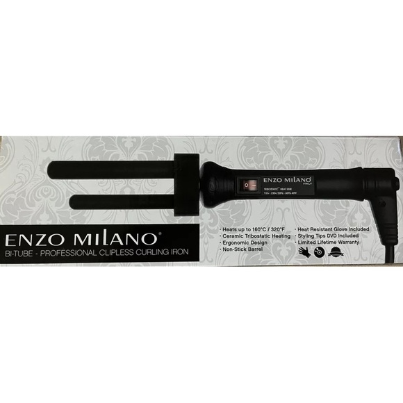 Enzo Milano Other - BI-TUBE 10/13 MM CLIPLESS CURLING IRON